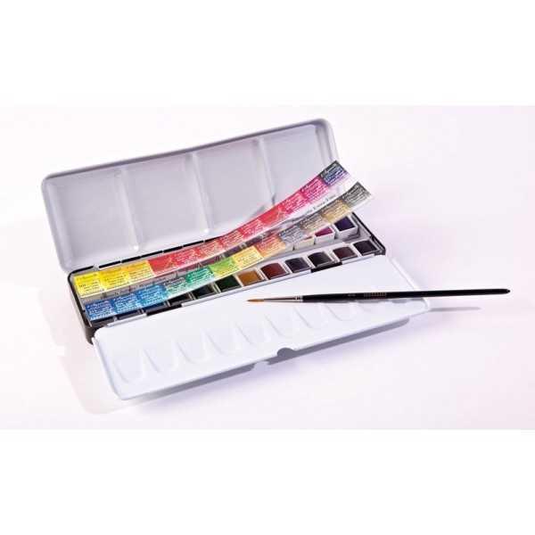 Acuarela Sennelier Caja metal 24 medias godet