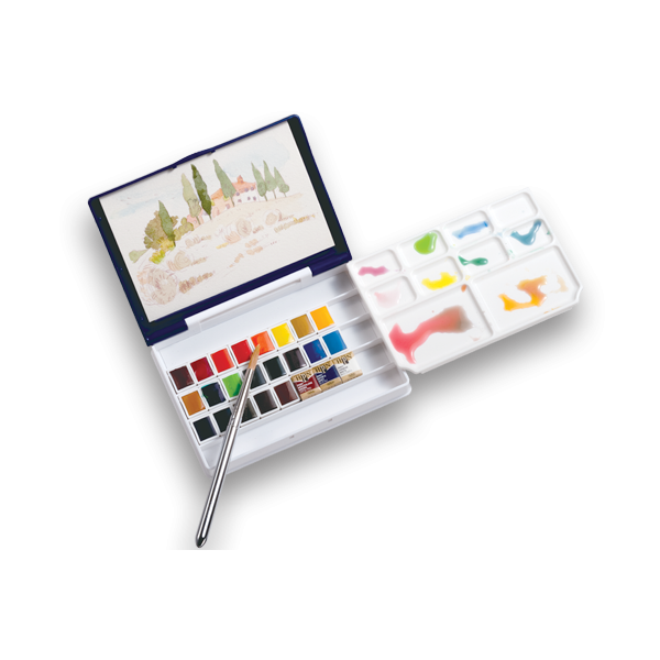 Acuarela HOLBEIN Caja 24 medias godets