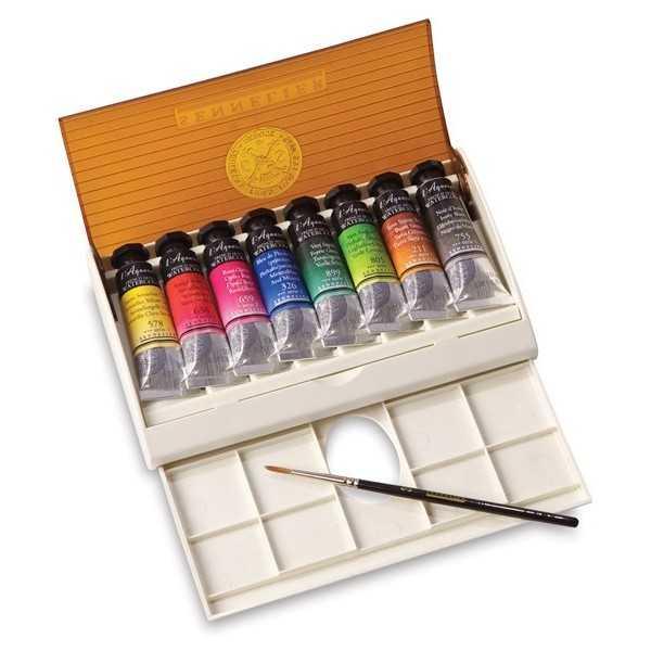 Acuarela Sennelier Caja Viaje 8 colores 10 ml y pincel