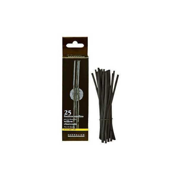 SENNELIER Caja 25 Carboncillos Natural Finos 3 - 4 MM