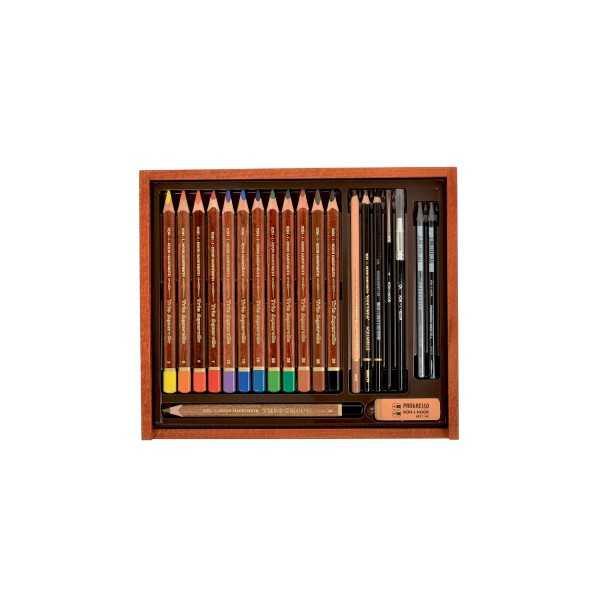 Set Cofre De Dibujo Lapices Acuarelables Triangulares