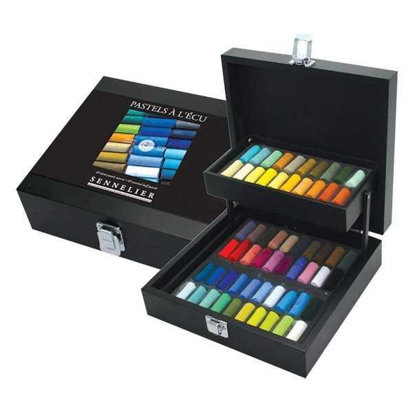 Caja Madera PASTEL SENNELIER. 60 medios pasteles