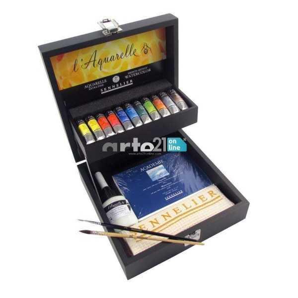 Acuarela Sennelier Cofre Madera 11 tubos x 10ml