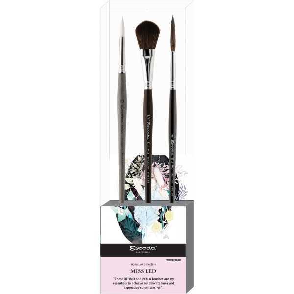 ESCODA MISS LED Set 3 pinceles Acuarela. 8616-1