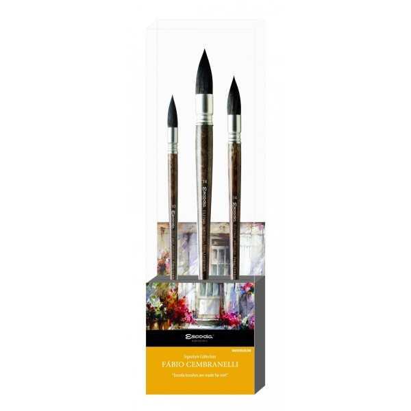 ESCODA FABIO CEMBRANELLI Set 3 pinceles Acuarela . 8607-1