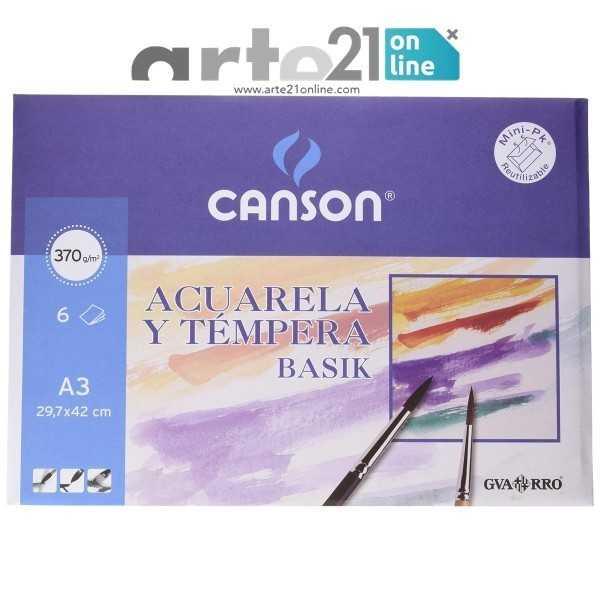 Pack 6 Hojas CANSON Basik A3 370gr
