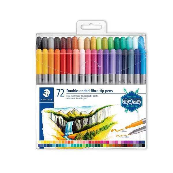 Estuche 72 Rotuladores STAEDTLER. Doble Punta
