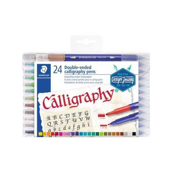 24  Rotuladores STAEDTLER Doble Punta Caligrafia