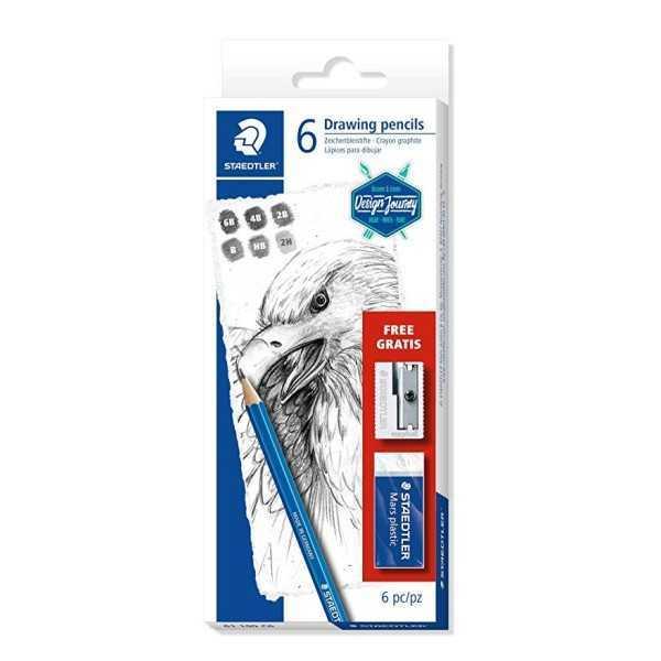 Set de 6 Lapices de Grafito Staedtler Lumograph