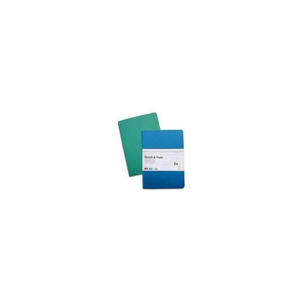 Pack 2 Libretas Hahnemuhle A4 125gr. 40Paginas Azul-Verde
