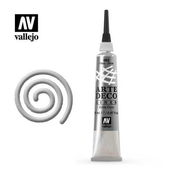 ARTE DECO LINER VALLEJO PLATA Nº692