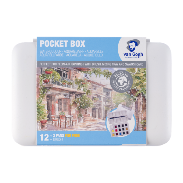Acuarela VAN GOGH. Pocket Box 12 y 3 pastillas y pincel