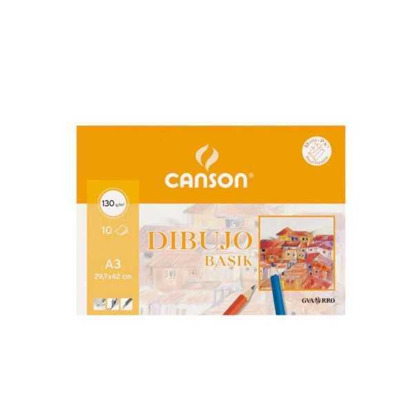 Pack 10 Hojas CANSON Basik A3 130gr