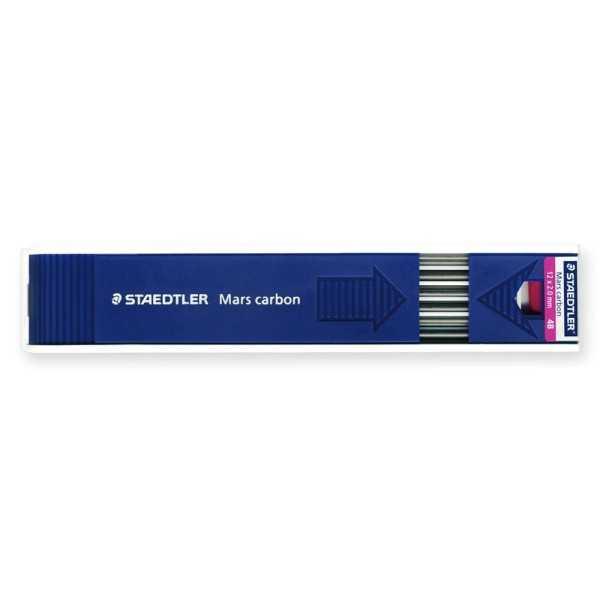 Caja 12 Minas con afilaminas 2mm. Staedtler Mars Carbon 4B