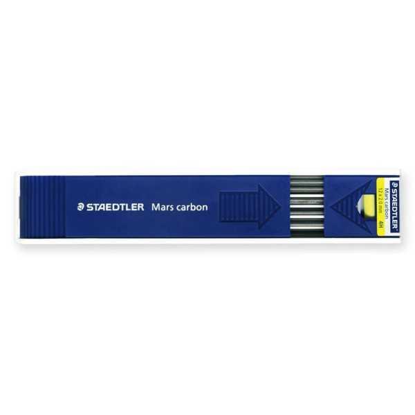 Caja 12 Minas con afilaminas 2mm. Staedtler Mars Carbon 4H