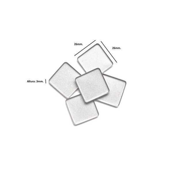5 Dobles Godets Cuadrados Art Toolkit 26mm. x 26mm. x 3mm.