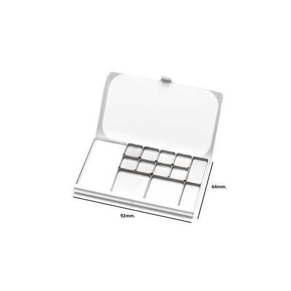 Caja Paleta de Bolsillo Art Toolkit (92mm. x 64mm.) Inoxidable Imantada Godets tamaños surtidos