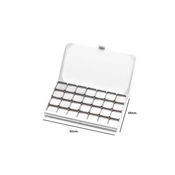 Caja Paleta de Bolsillo Art Toolkit (92mm. x 64mm.) Inoxidable Imantada con 28 mini godets(13x13mm.)