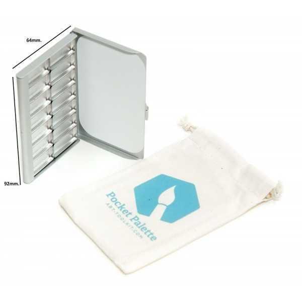 Caja Paleta de Bolsillo Art Toolkit (92mm. x 64mm.) Inoxidable, imantada 14 godets 26x13mm.