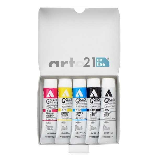 HOLBEIN ACRYLA GOUACHE 5 Colores Primarios.