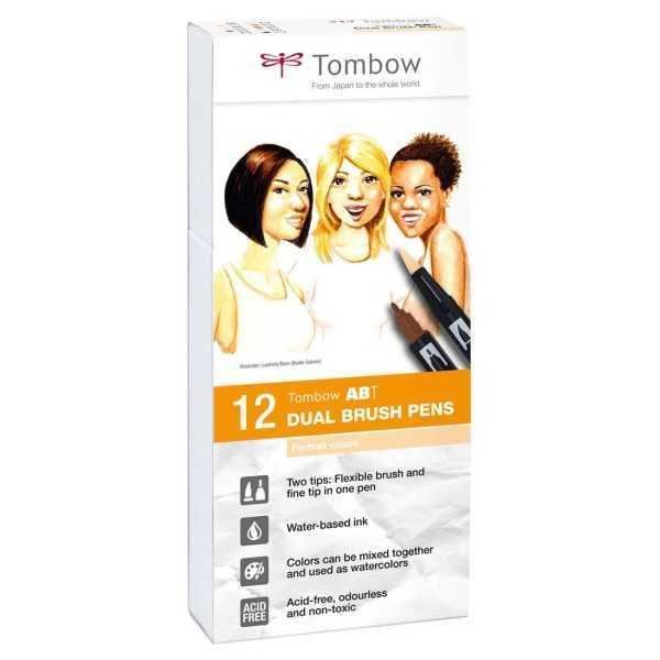 Rotuladores TOMBOW ABT Dual Brush 12 colores Retratos