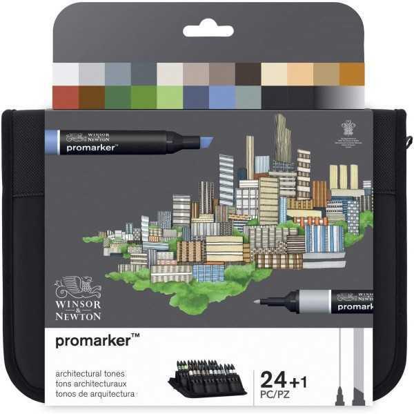 Rotuladores PROMARKER Winsor Newton 24 y 1 unid. Tonos Arquitectura