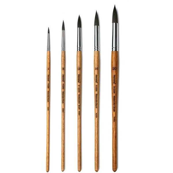 HEREND Set 5 pinceles Petit Gris PURO Redondo R-5200