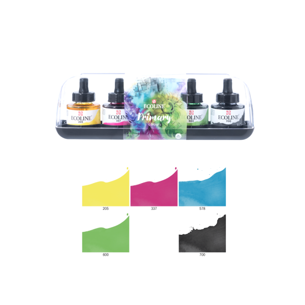 ECOLINE Acuarela Líquida. 5 Colores Primarios