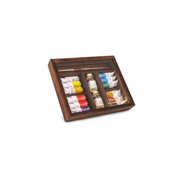 Caja de madera 12 Tubos de 10ml Oleo Fino Sennelier Rive Gauche
