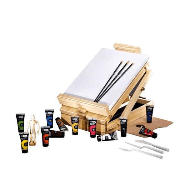 Caja Caballete de Madera Acrilico 12 tubos 21ml. y accesorios Campus Sennelier
