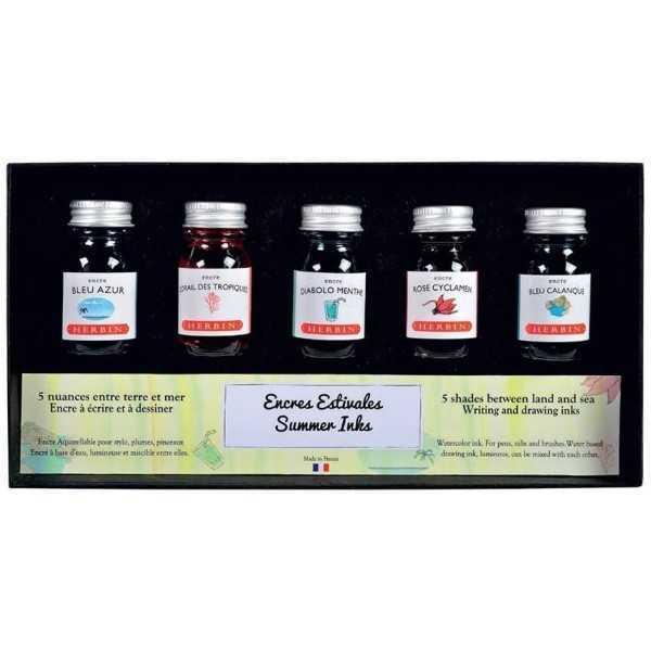Set de 5 Frascos Tinta J. Herbin Colores VERANO
