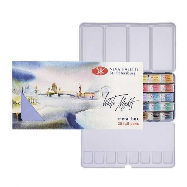Acuarela White Nights Caja Metal 35 colores