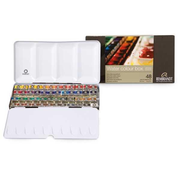 Acuarela REMBRANDT. Caja metal 48 medias godet