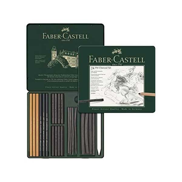 Estuche Metálico FABER CASTELL. Pitt Carbon 24 piezas