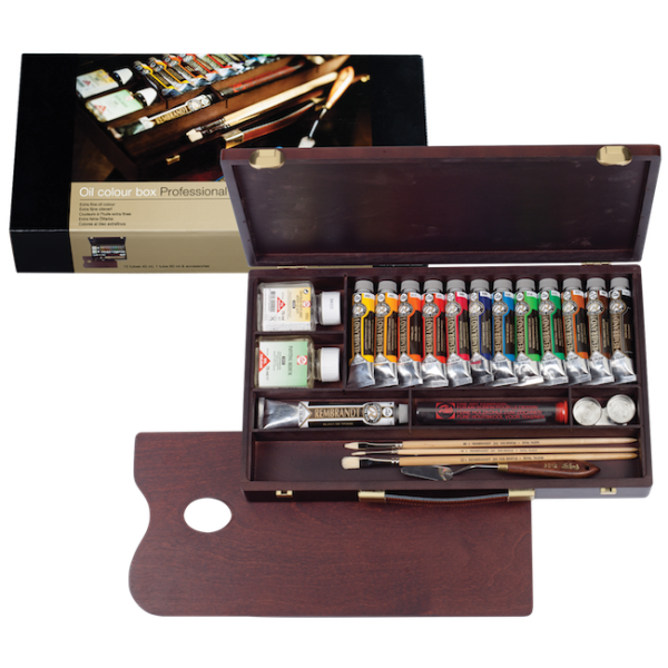 Caja Madera Óleo REMBRANDT Professional 12 Tubos.