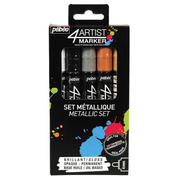 ROTULADORES OLEO 4ARTIST PEBEO. MARKER  SURTIDO METÁLICO