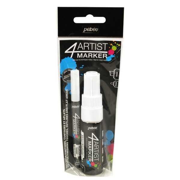 ROTULADORES OLEO 4ARTIST PEBEO. MARKER  BLANCO 2 y 8 mm.