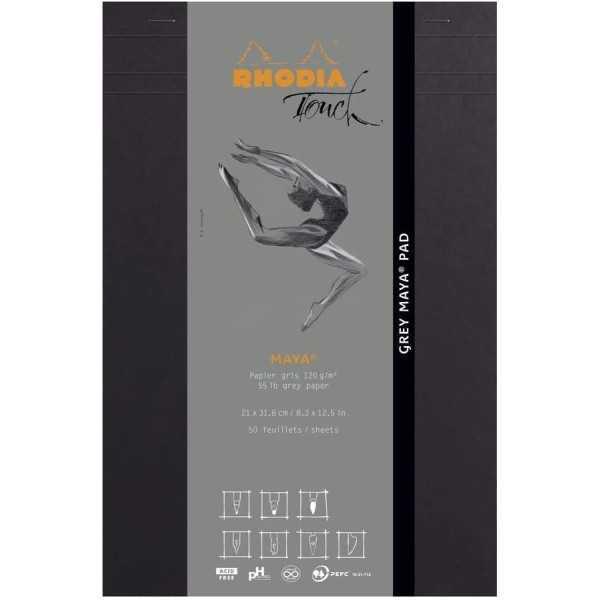Cuaderno Rhodia Maya Grey 120gr Liso. A4+ 50Hojas