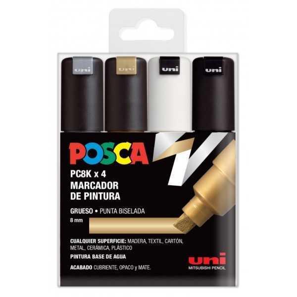 POSCA Set PC-8K Metalizados 4 rotuladores 8 mm