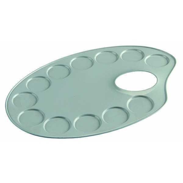 Paleta de Metalica Ovalada 12,6x18,5cm. 12 pocillos