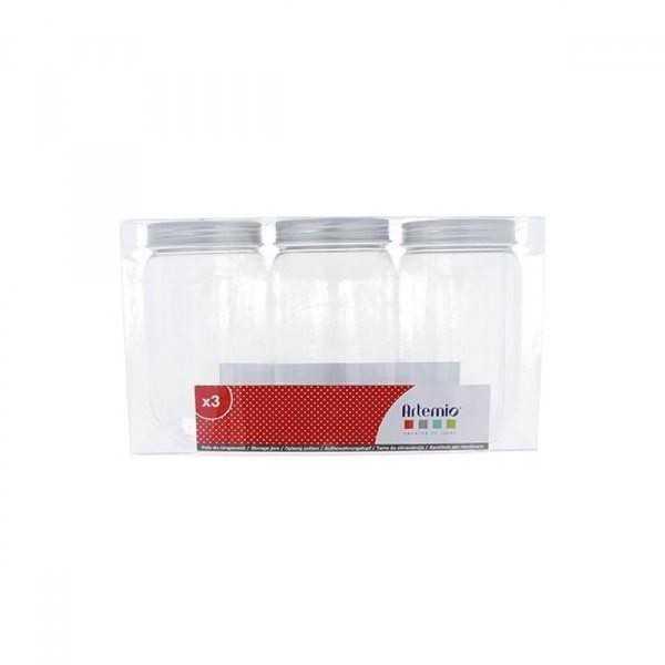 Set de 3 Botes de plastico de 7,5cm.