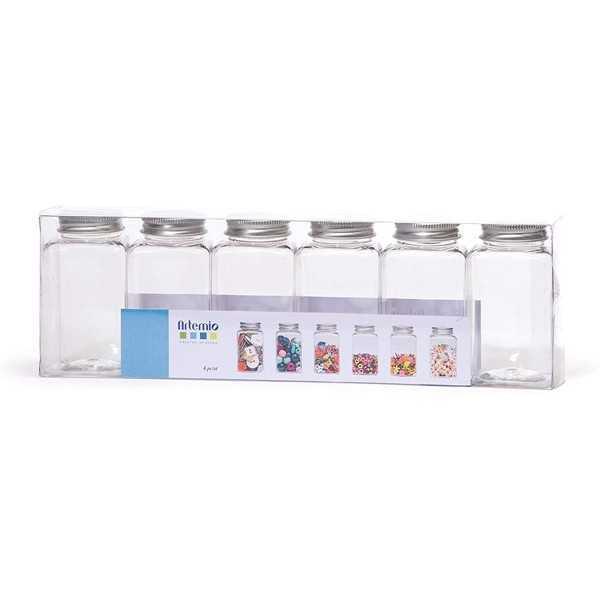Set de 6 Tarros de Conservación de plastico de 9,2cm.
