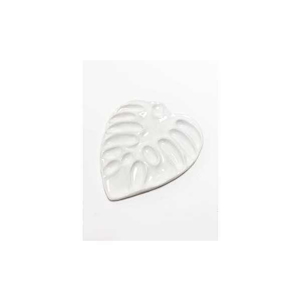 Paleta de ceramica Hecha a Mano HOJA 15,5x17,5cm.