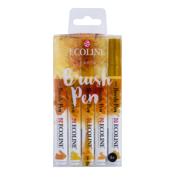 ROTULADORES ECOLINE BRUSHPEN 5 COLORES TIERRA