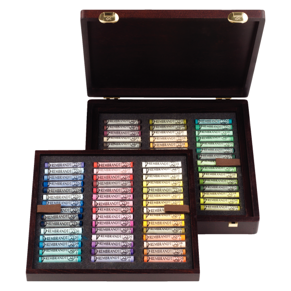 PASTEL REMBRANDT. CAJA MADERA 90 COLORES PAISAJE