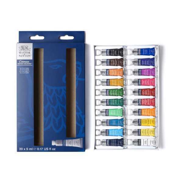 Winsor & Newton Cotman Set de Acuarela 20 Tubos 5 ml