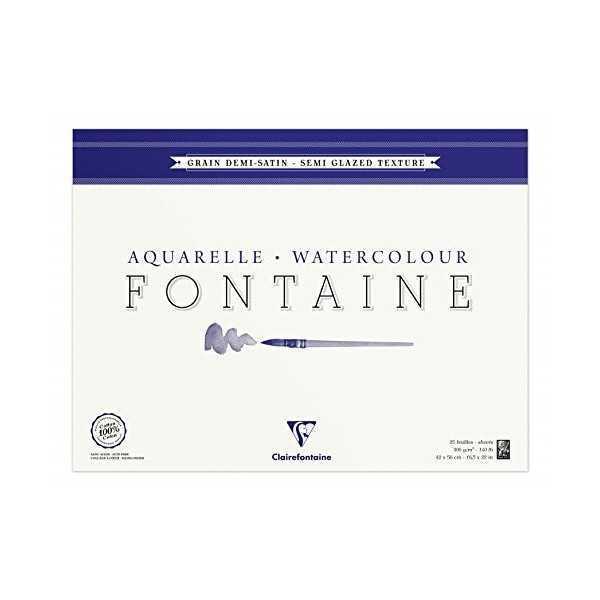 Clairefontaine Bloc FONTAINE PAPEL Acuarela Grano Satinado Medio 25Hjs.