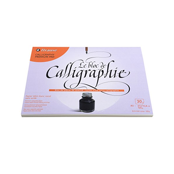 Jacques Herbin Bloc Encolado de Caligrafía Vitela Blanco Roto 125 g 30 Hojas