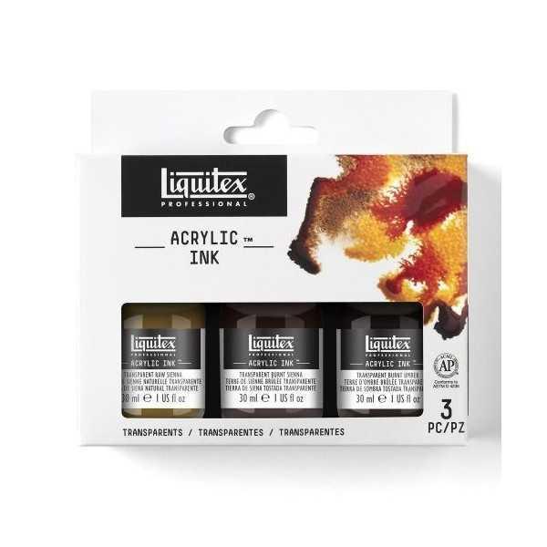 LIQUITEX Tinta acrílica Sets 3 COLORES TRANSPARENTES