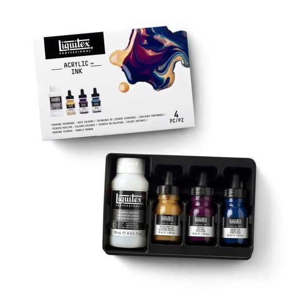LIQUITEX TINTA ACRILICA ARTE FLUIDO COLORES OSCUROS